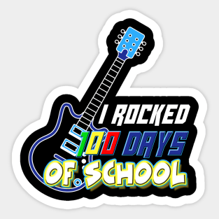 100th Day Of School Guitar Music Student Sticker